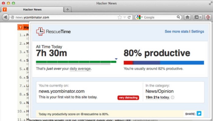 RescueTime for Firefox