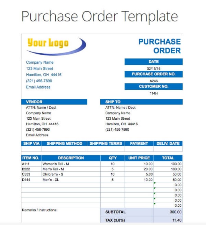 commercial invoice word template