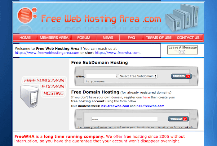 FreeWebHostingArea