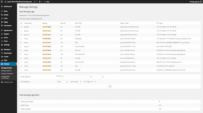 WP-Post Ratings