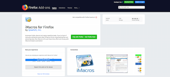 iMacros for Mozilla Firefox