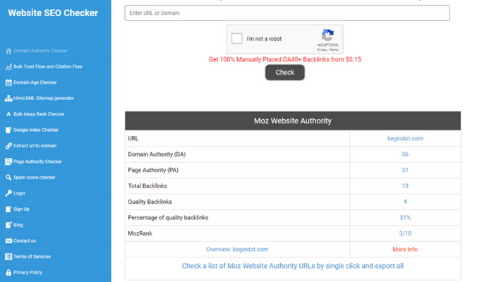 domain rank checker