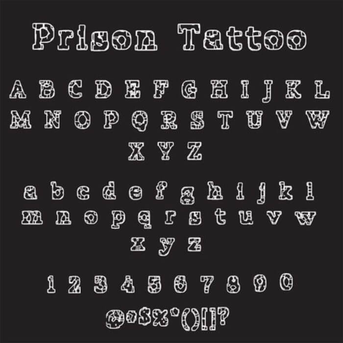 prison tattoo font