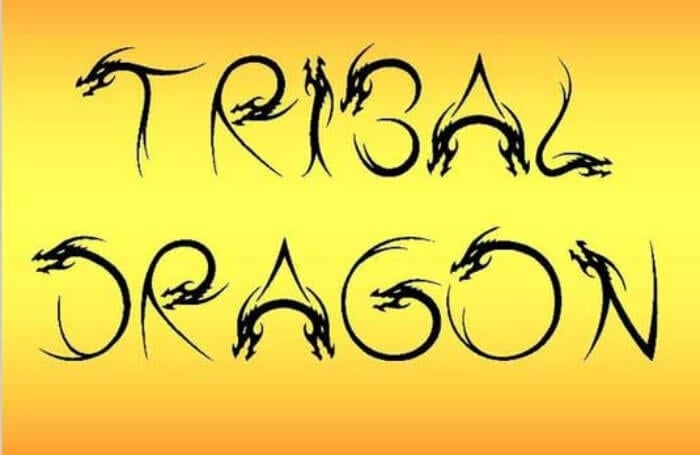 tribal dragon font for tattoo