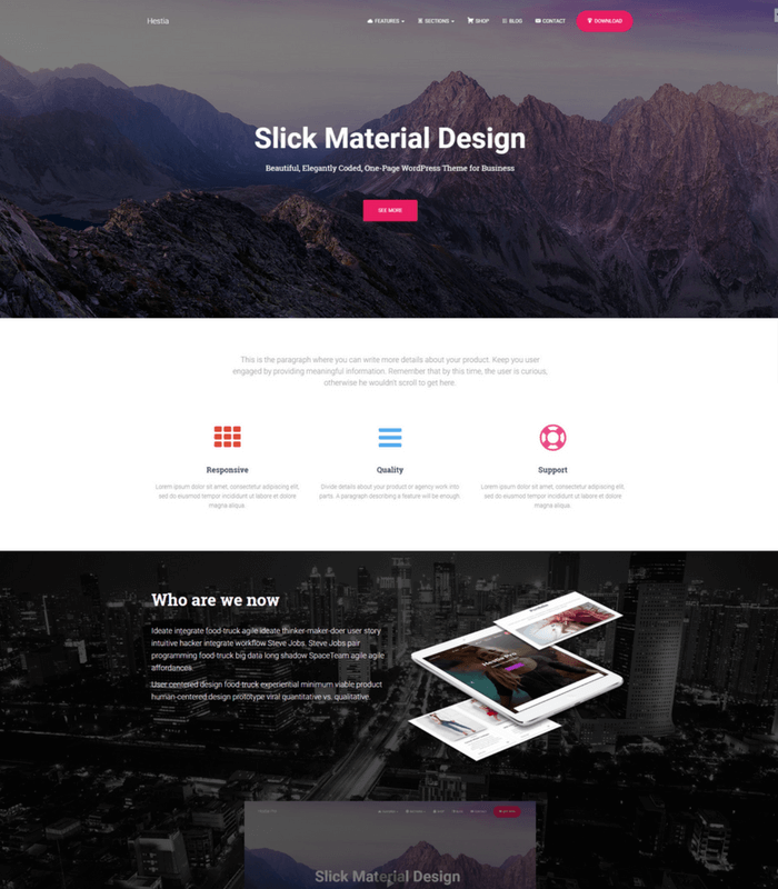 Hestia Minimal WordPress Theme