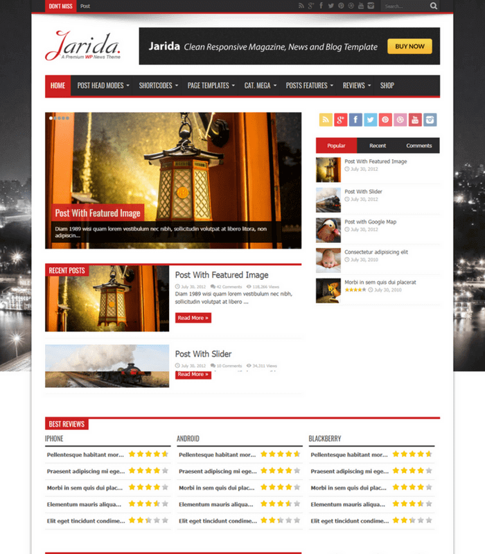 jarida news magazine WordPress theme