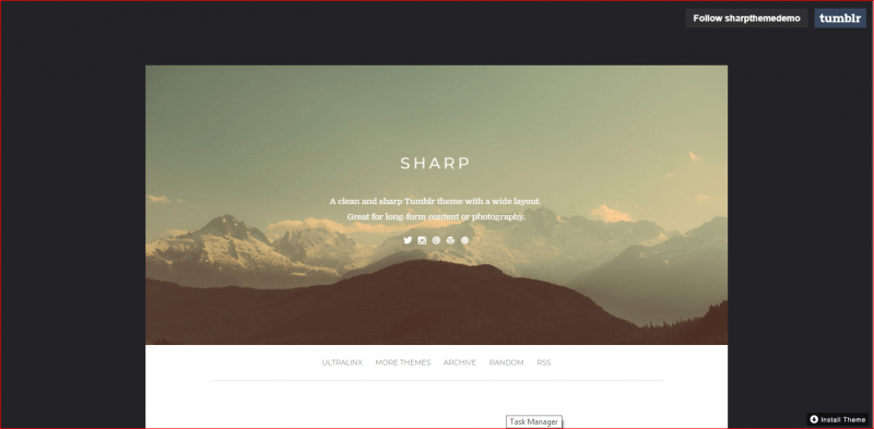 Sharp Tumblr Theme