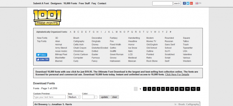 1001 Free Fonts