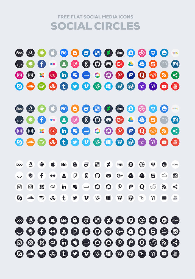 Download 500+ High-Quality Free Vector Social Media Icon Sets