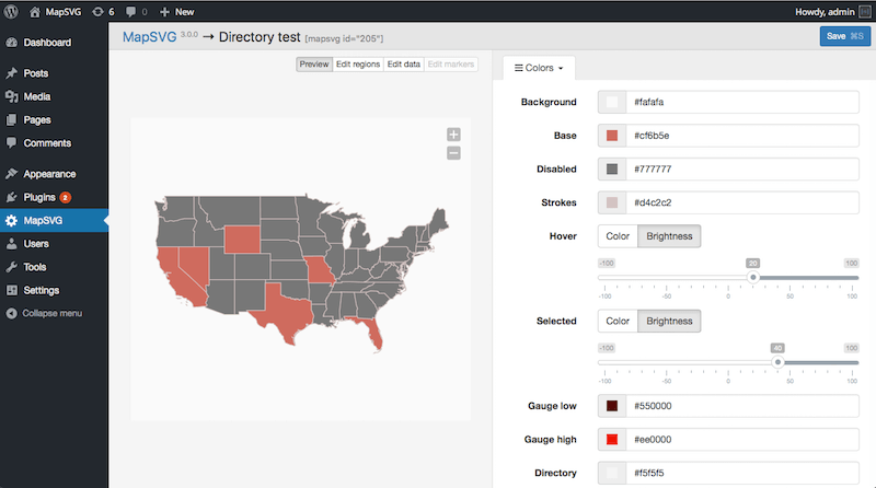 mapsvg directory plugin