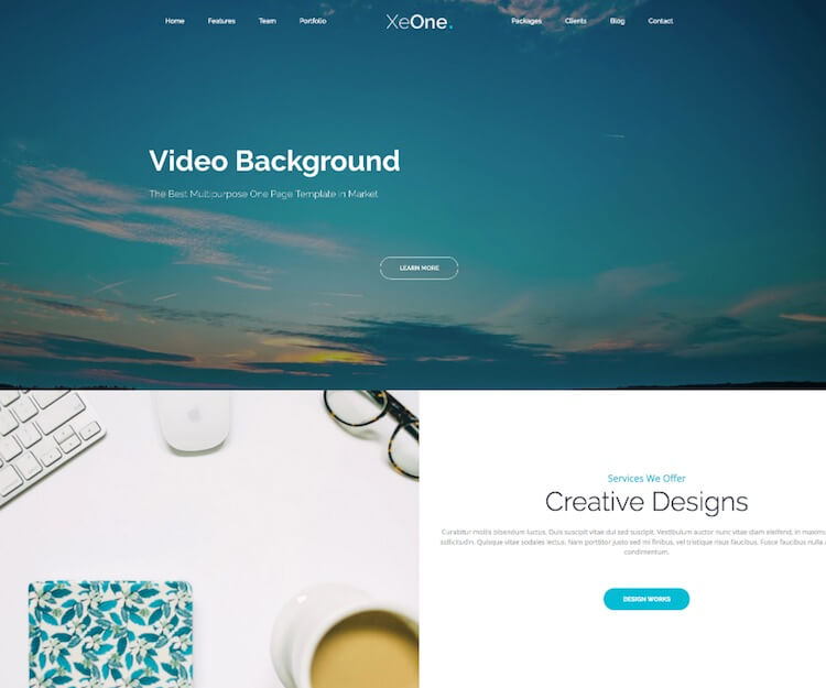 XeOne One page HTML Template