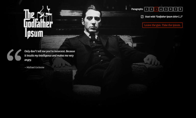 The Godfather Ipsum