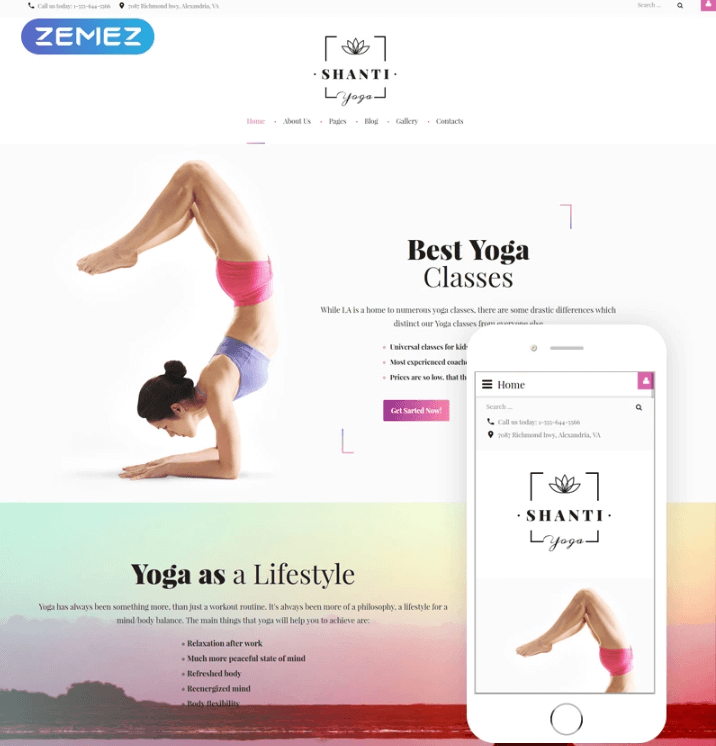 Shanti Yoga Joomla Template