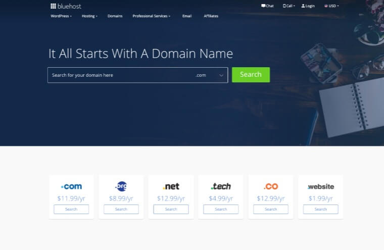 Bluehost Domain register