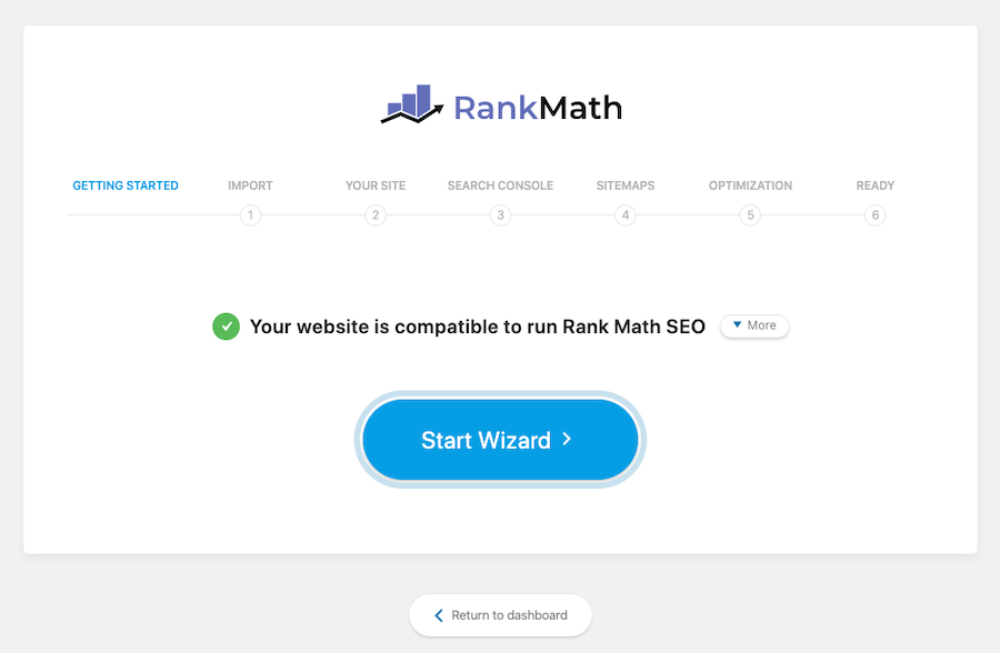 Rank Math Setup Wizard