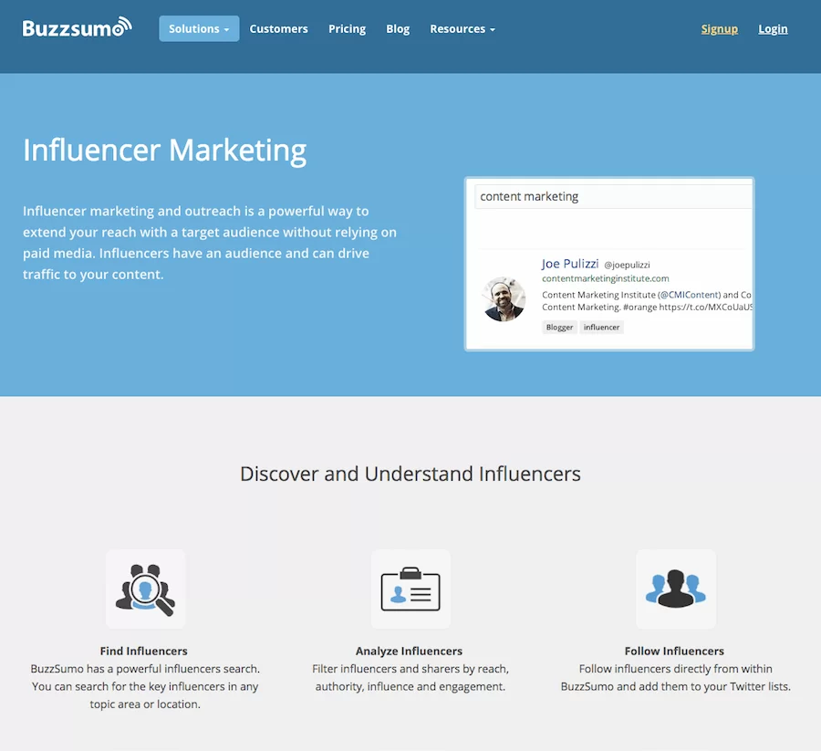 Buzzsumo-Marketing de influencers